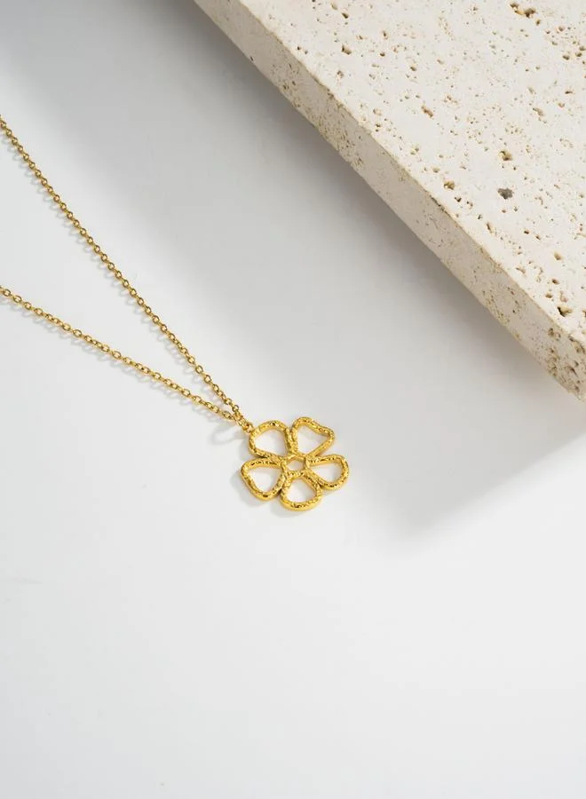 تايك تو عقد بقلادة زهور معدنية مفرغة